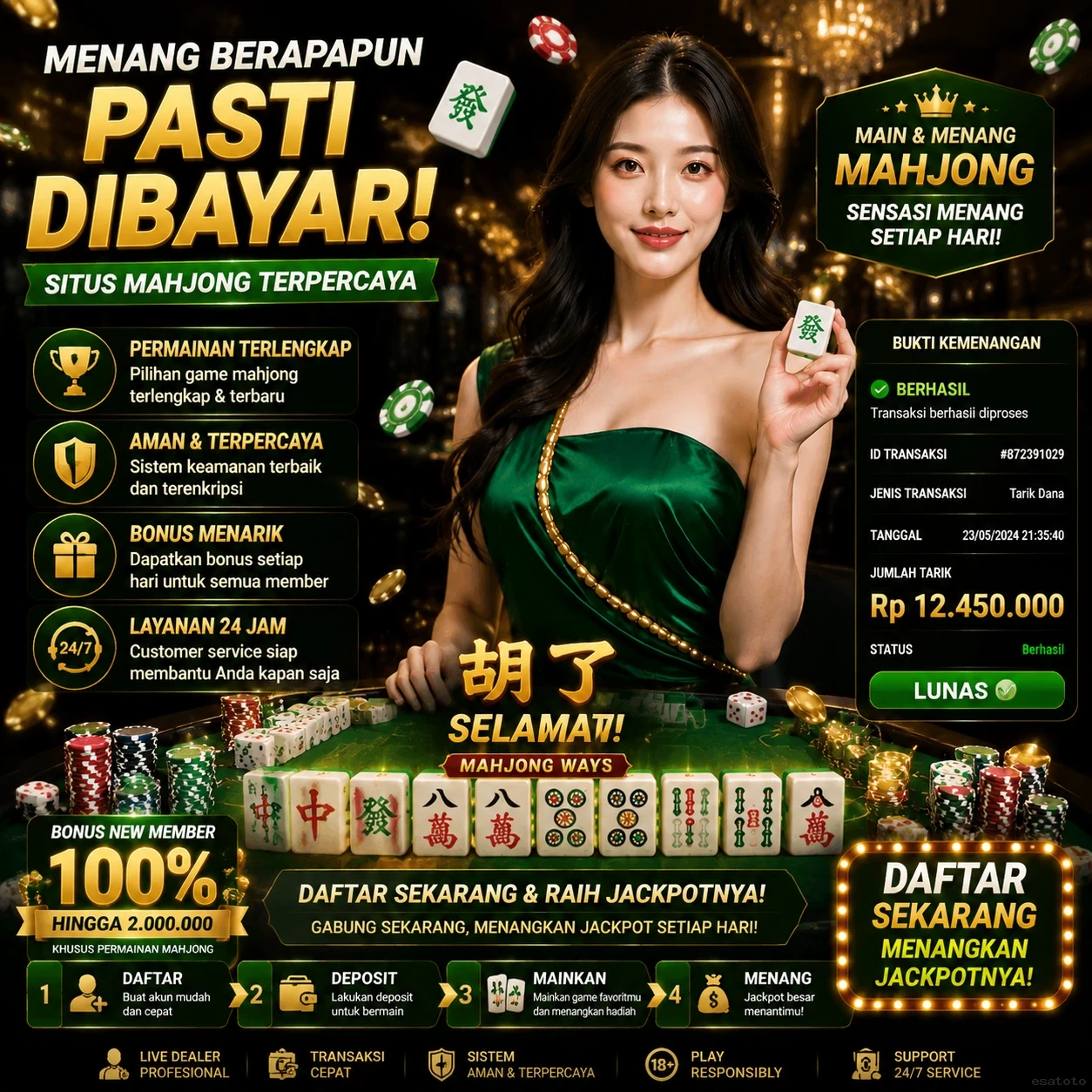 Tampilan antarmuka esatoto di Android